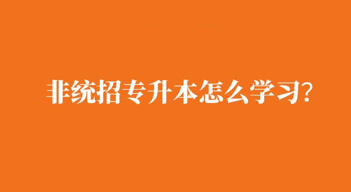 非統(tǒng)招專升本是怎么學(xué)習(xí)的？