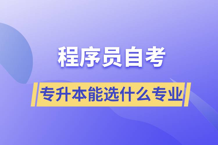 程序員自考專(zhuān)升本能選什么專(zhuān)業(yè)
