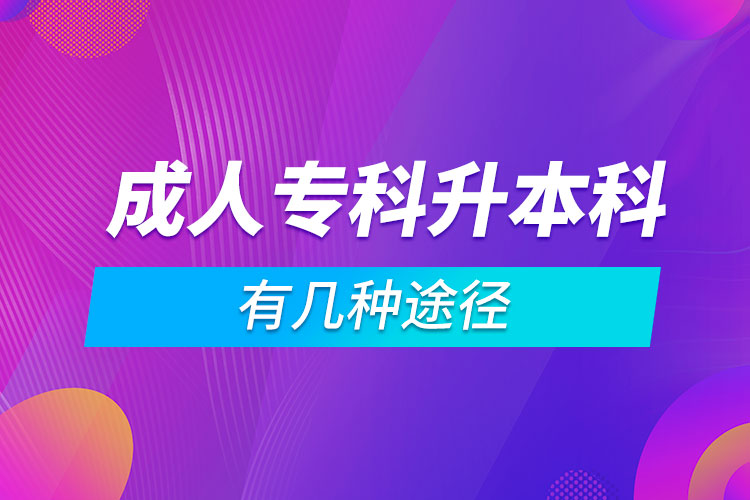 成人?？粕究朴袔追N途徑