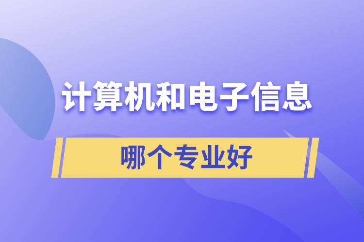 計算機(jī)和電子信息哪個專業(yè)好