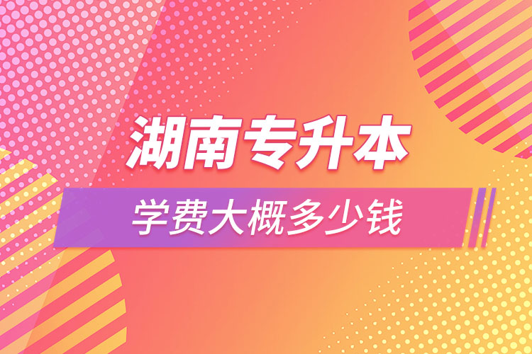 湖南專升本學費大概多少錢一年？