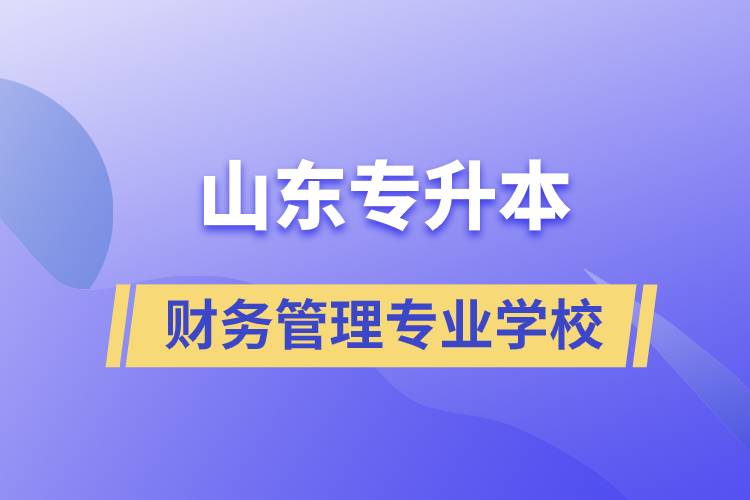 山東專升本財務管理專業(yè)學校