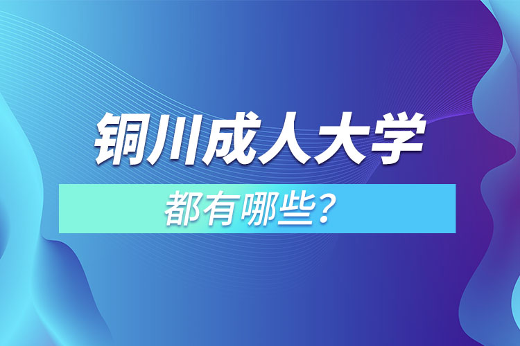銅川成人大學(xué)都有哪些？