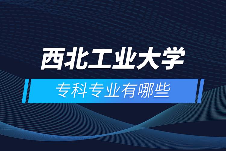 西北工業(yè)大學?？茖I(yè)有哪些