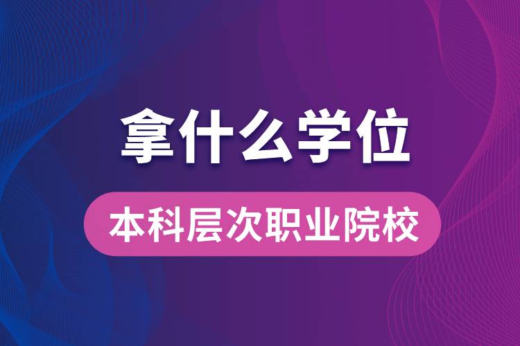 本科層次職業(yè)院校拿什么學位