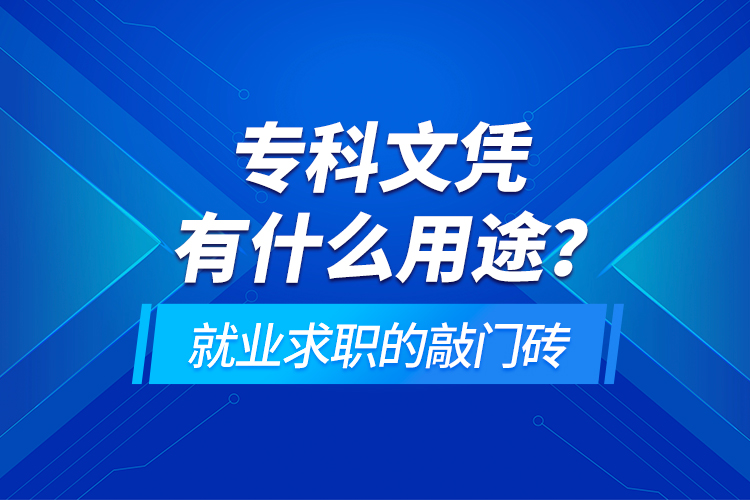 ?？莆膽{有什么用途？就業(yè)求職的敲門磚