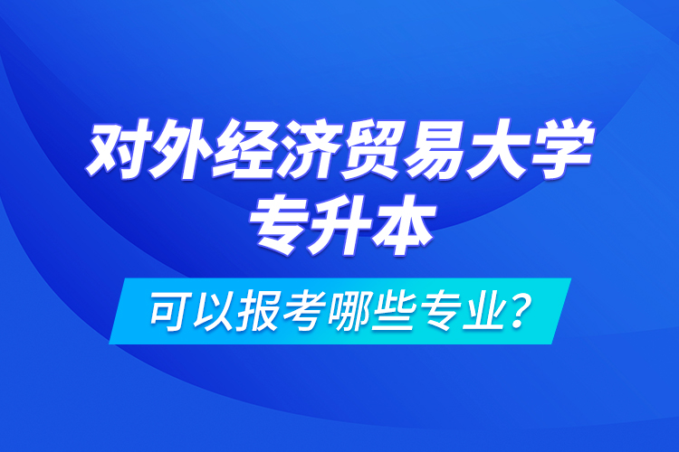對外經(jīng)濟(jì)貿(mào)易大學(xué)專升本可以報考哪些專業(yè)？