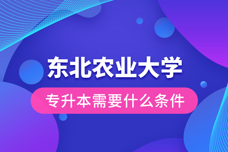 東北農(nóng)業(yè)大學(xué)專升本需要什么條件？