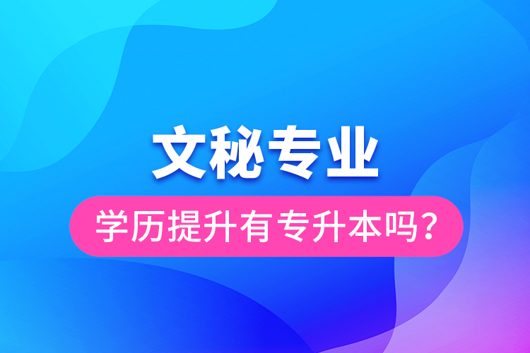 文秘專業(yè)學(xué)歷提升有專升本嗎？
