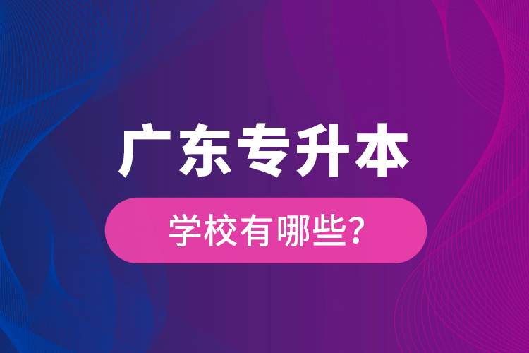 廣東專(zhuān)升本學(xué)校有哪些？