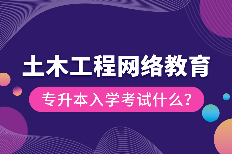 土木工程網(wǎng)絡(luò)教育專(zhuān)升本入學(xué)考試什么？