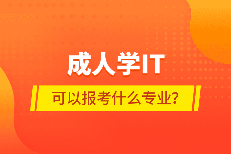 成人學(xué)IT可以報(bào)考什么專業(yè)？