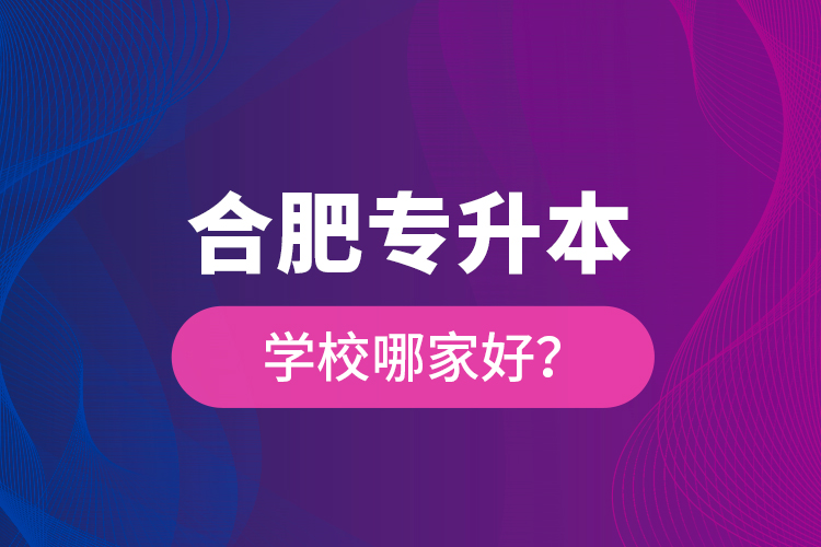 合肥專升本學(xué)校哪家好？