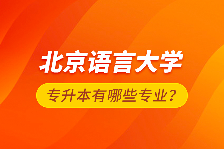 北京語言大學(xué)專升本有哪些專業(yè)？