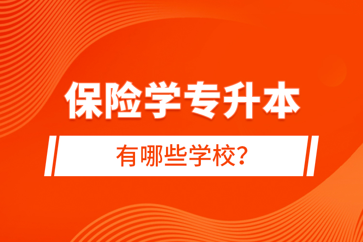 保險(xiǎn)學(xué)專(zhuān)升本有哪些學(xué)校？