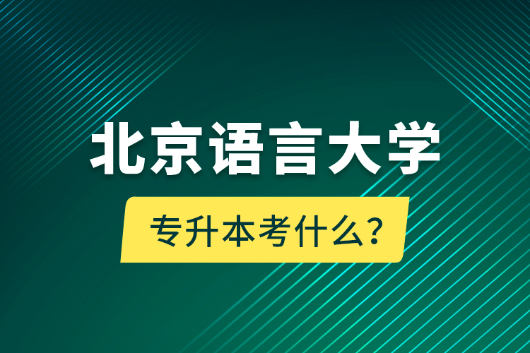 北京語言大學(xué)專升本考什么？