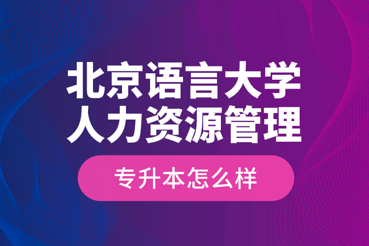 北京語(yǔ)言大學(xué)人力資源管理專升本怎么樣？