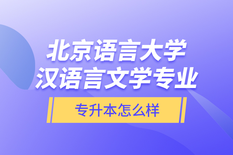 北京語言大學(xué)漢語言文學(xué)專業(yè)專升本怎么樣？