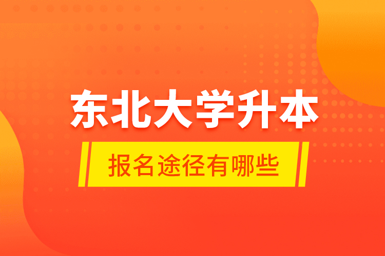 東北大學(xué)升本報(bào)名途徑有哪些？