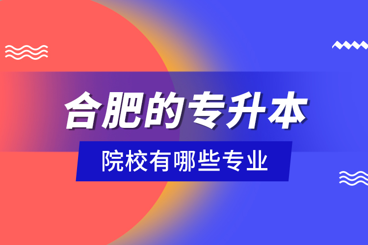 合肥的專升本院校有哪些專業(yè)？