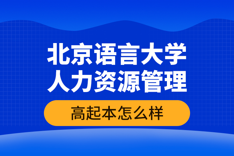 北京語言大學(xué)人力資源管理高起本怎么樣？