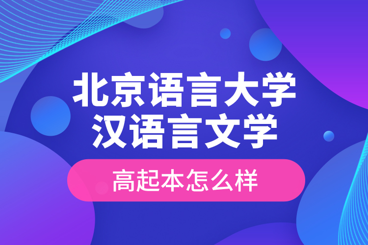 北京語言大學漢語言文學高起本怎么樣？