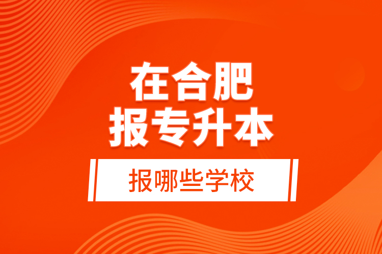 在合肥報專升本報哪些學(xué)校？