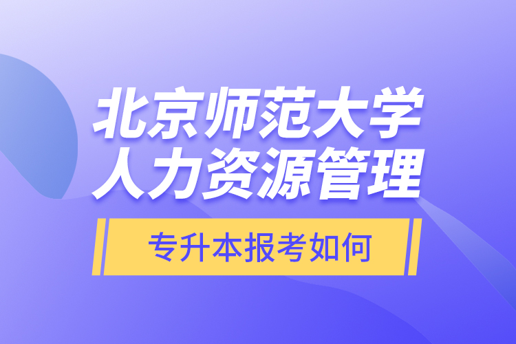 北京師范大學(xué)人力資源管理專升本報(bào)考如何？