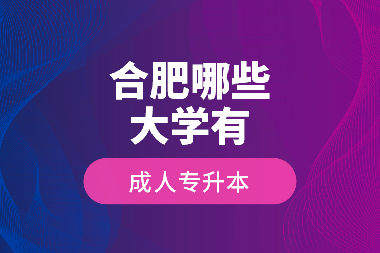 合肥哪些大學(xué)有成人專升本？