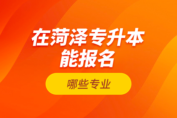 在菏澤專升本能報名哪些專業(yè)？