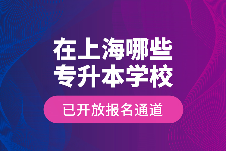 在上海哪些專升本學校已開放報名通道？