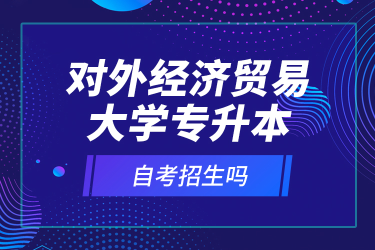 對(duì)外經(jīng)濟(jì)貿(mào)易大學(xué)專升本自考招生嗎？