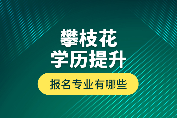 攀枝花學(xué)歷提升報名專業(yè)有哪些？
