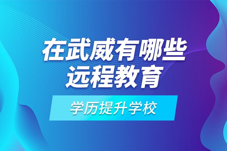在武威有哪些遠(yuǎn)程教育學(xué)歷提升學(xué)校？
