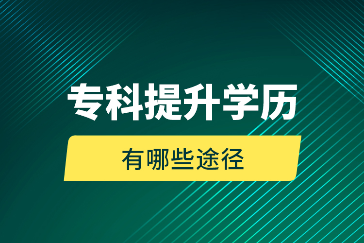 ?？铺嵘龑W(xué)歷有哪些途徑